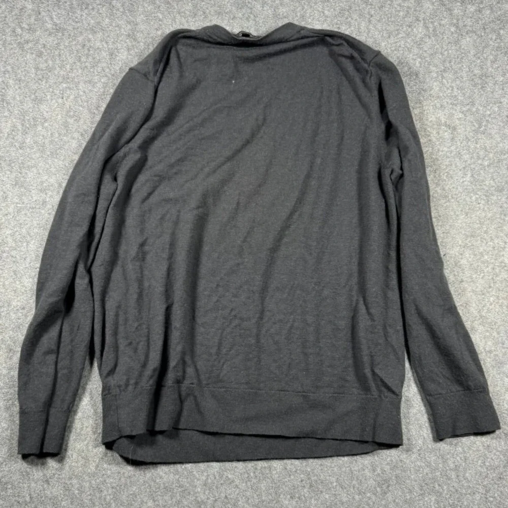 Banana Republic Mens XL Merino‎ Wool Crewneck Sweater Charcoal Gray Fine Knit